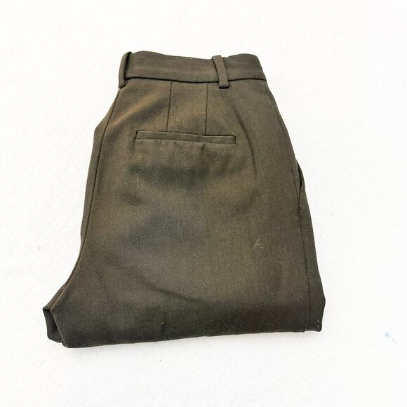 Babaton Olive Green Pleated Slacks Pants Skinny Fit Size 00 - Picture 1 of 9